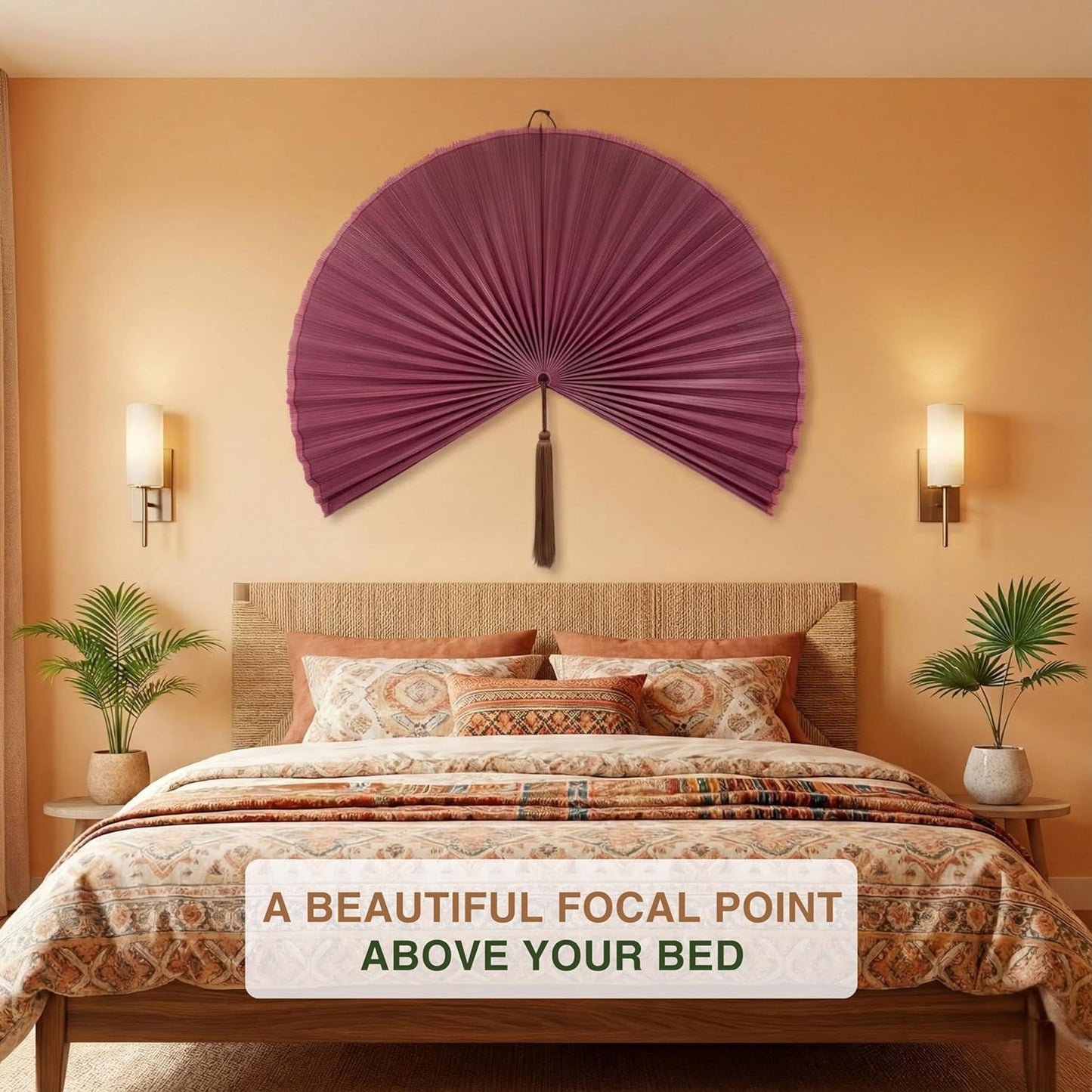 Elegant Pink Wall Fan Decor
