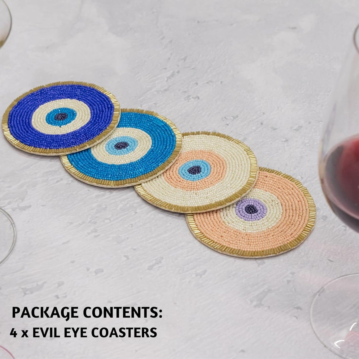 Chic Evil Eye Coasters Set