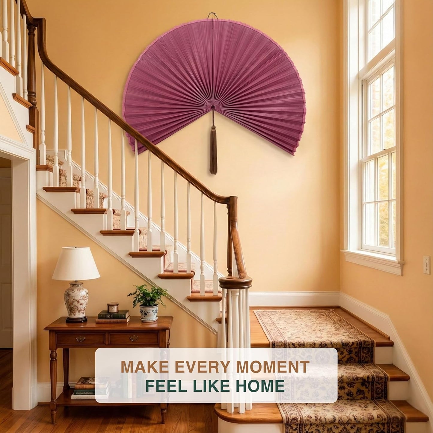 Elegant Pink Wall Fan Decor