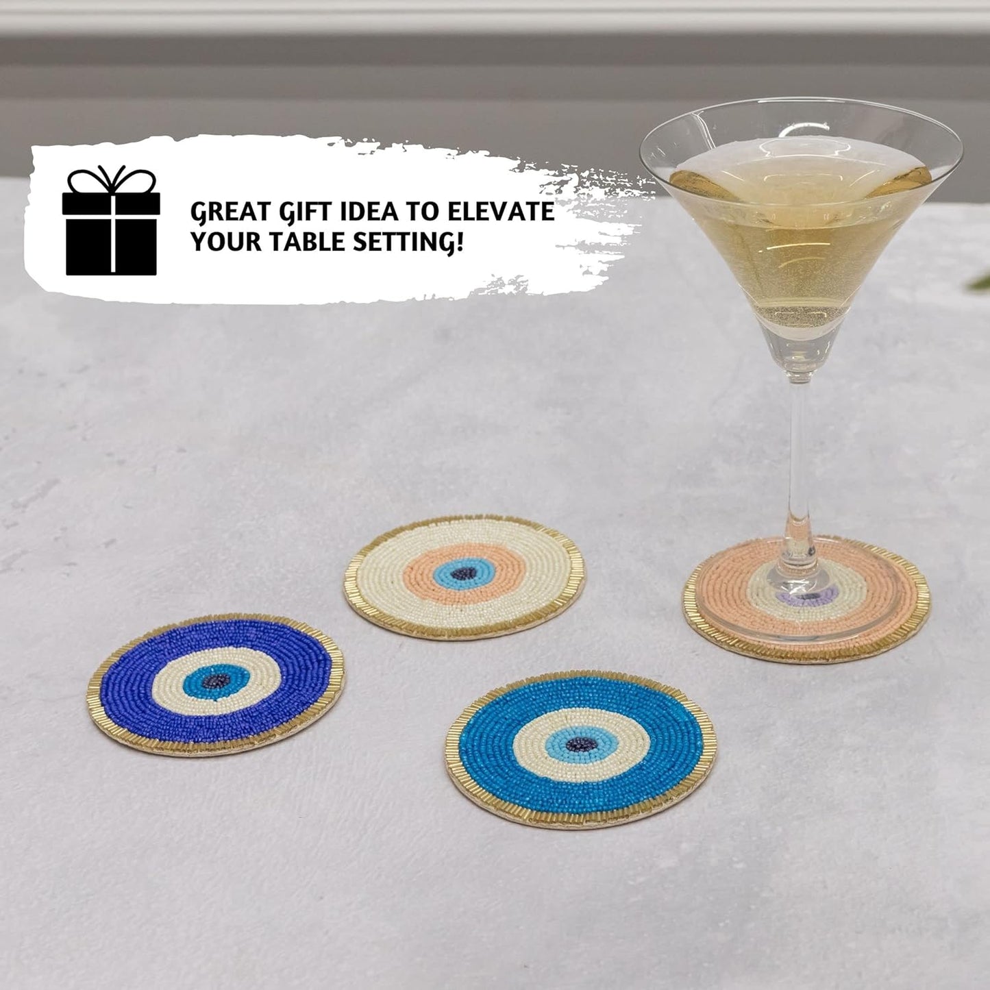 Chic Evil Eye Coasters Set
