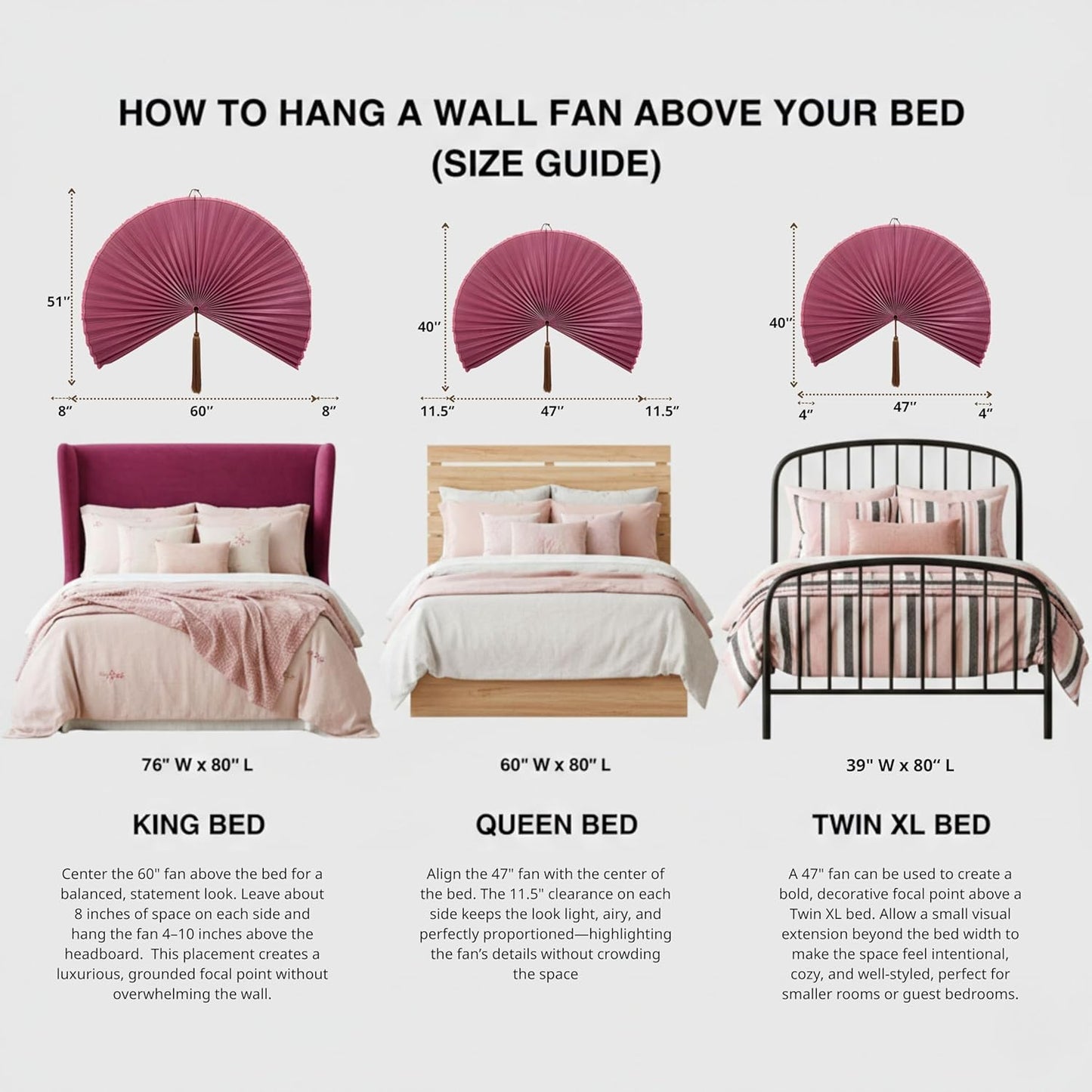 Elegant Pink Wall Fan Decor