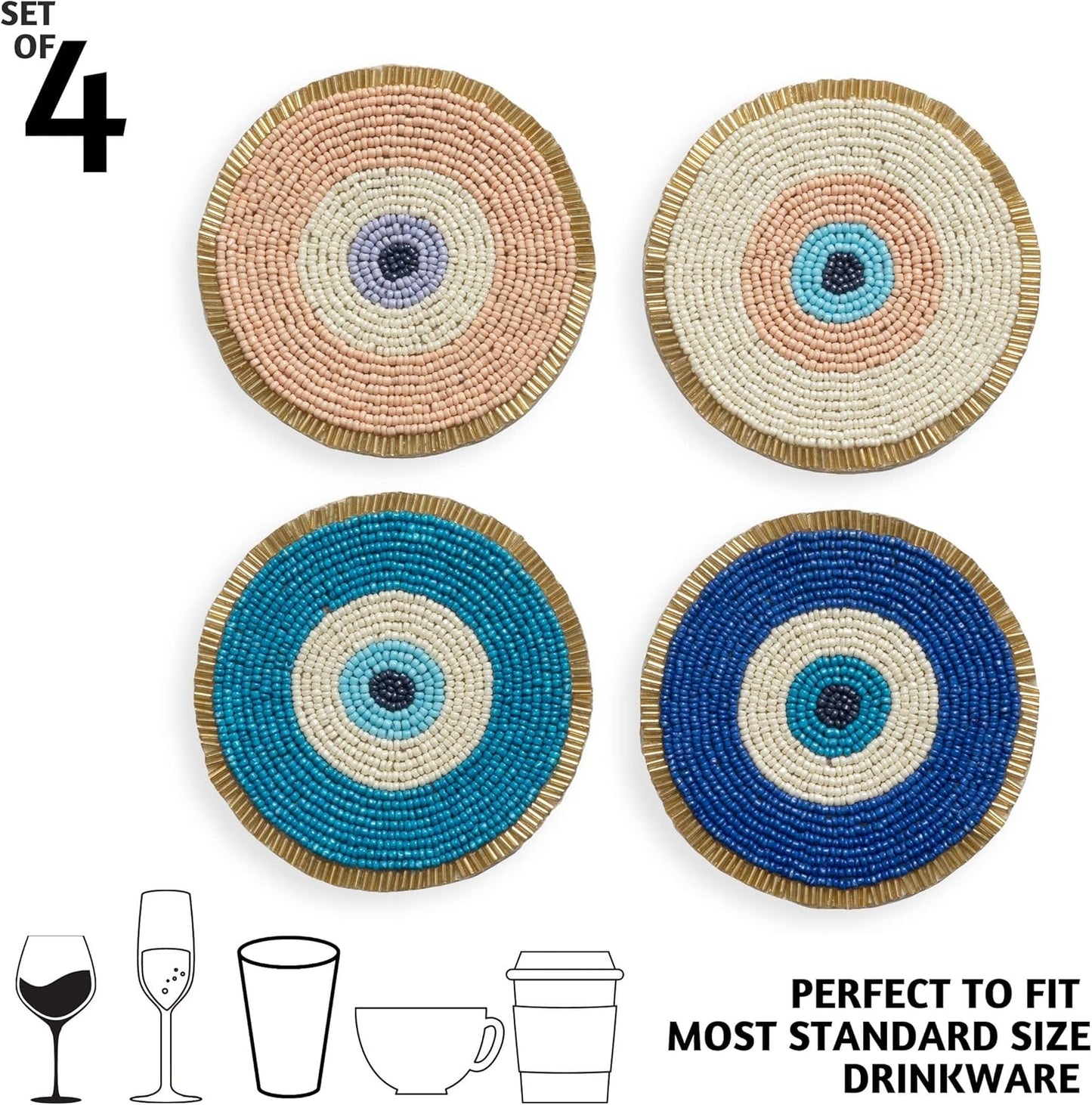 Chic Evil Eye Coasters Set